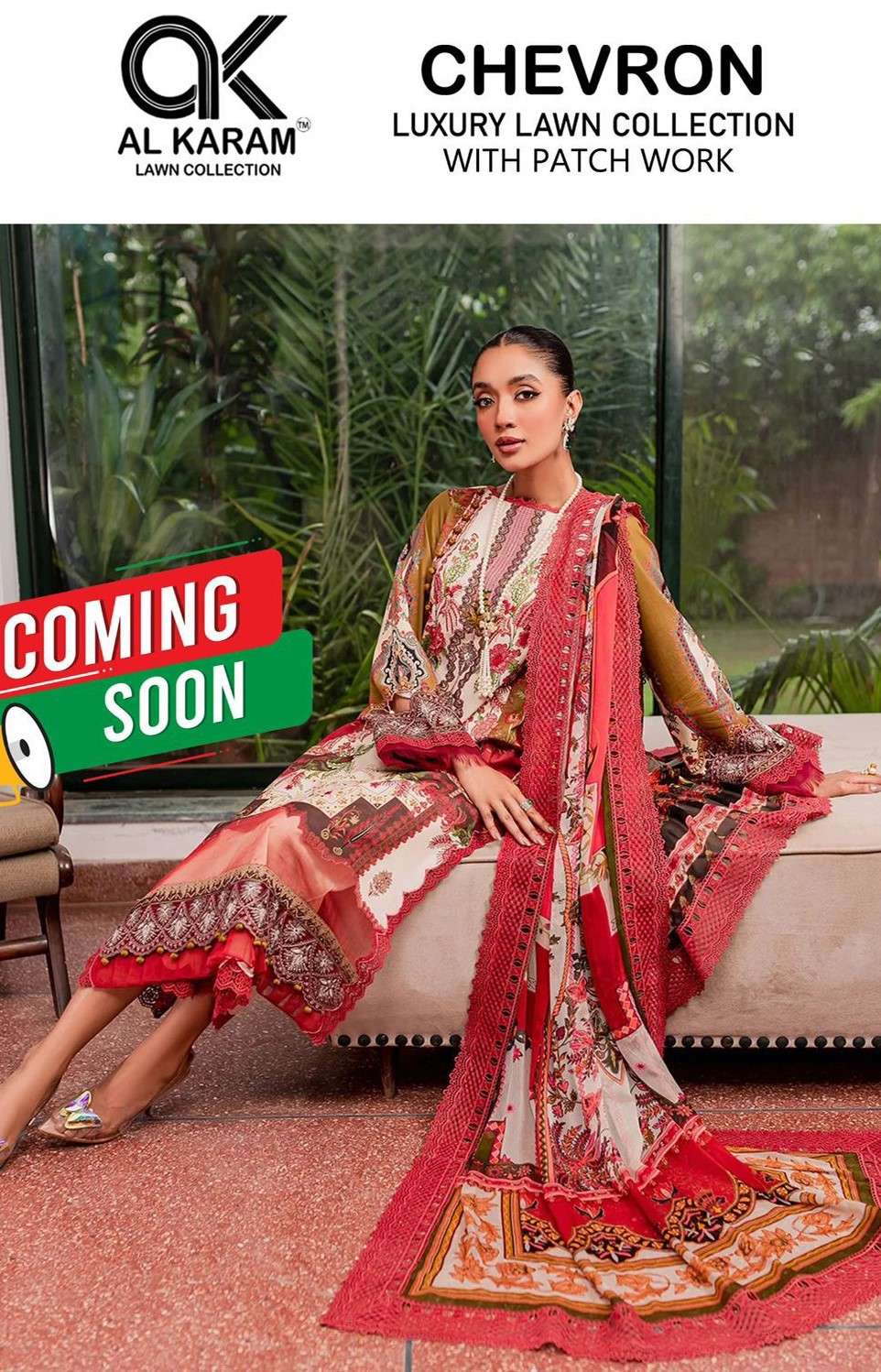 Al Karam Chevron Luxury Lawn Collection Cotton Dress Material (4 pcs Catalogue)