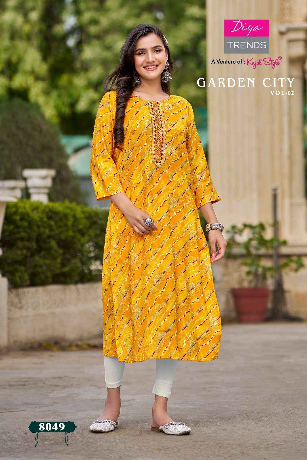 Diya Trends Garden City Vol 2 Rayon Kurti 20 pcs Catalogue