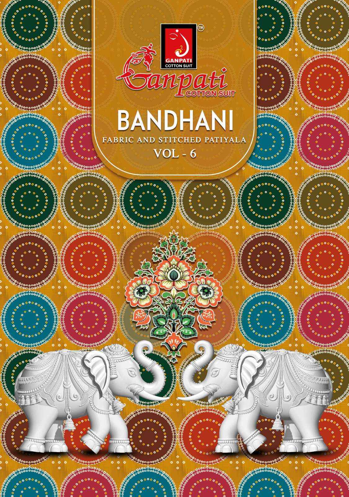 Ganpati Bandhani Vol 6 Cotton Dress Material 15 pcs Catalogue