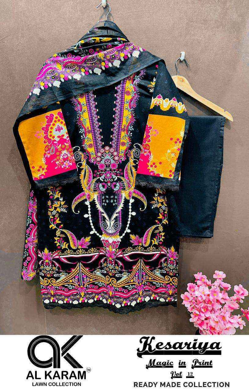 Al Karam Kesariya Magic In Print Vol-12 Cotton Readymade  Suit (6 pcs Catalogue)