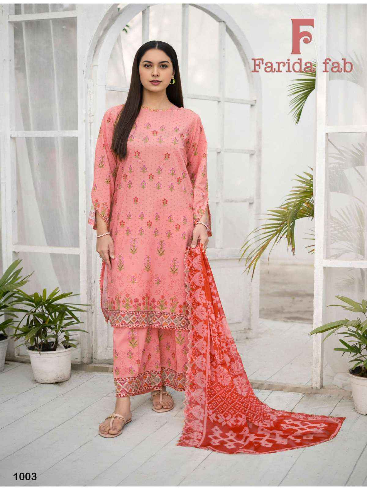 Farida Fab Spriing Summer Cotton Dress Material 10 pcs Catalogue