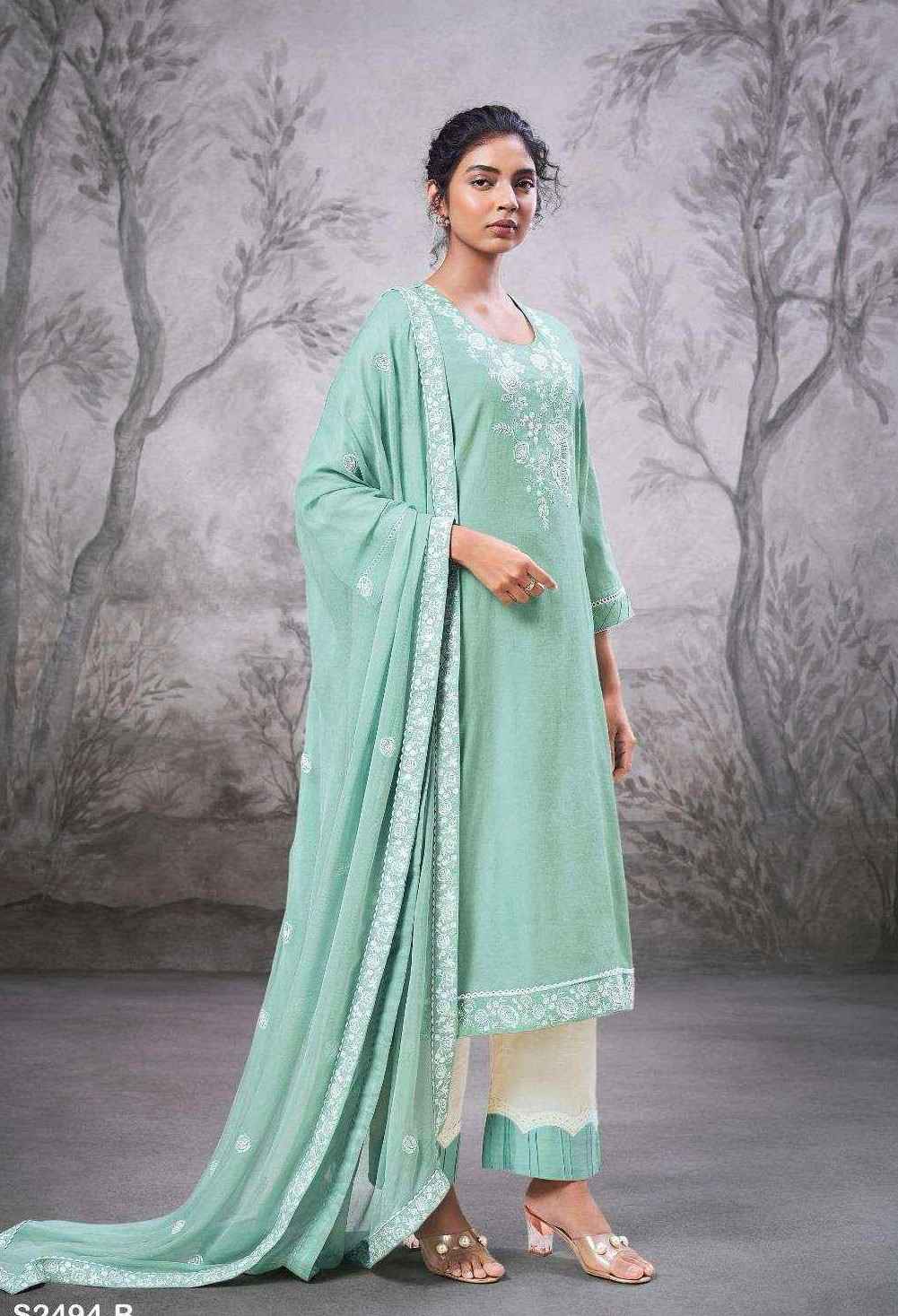 Ganga Elvin-2494 Premium Cotton Dress Material ( 4 pcs catalog )