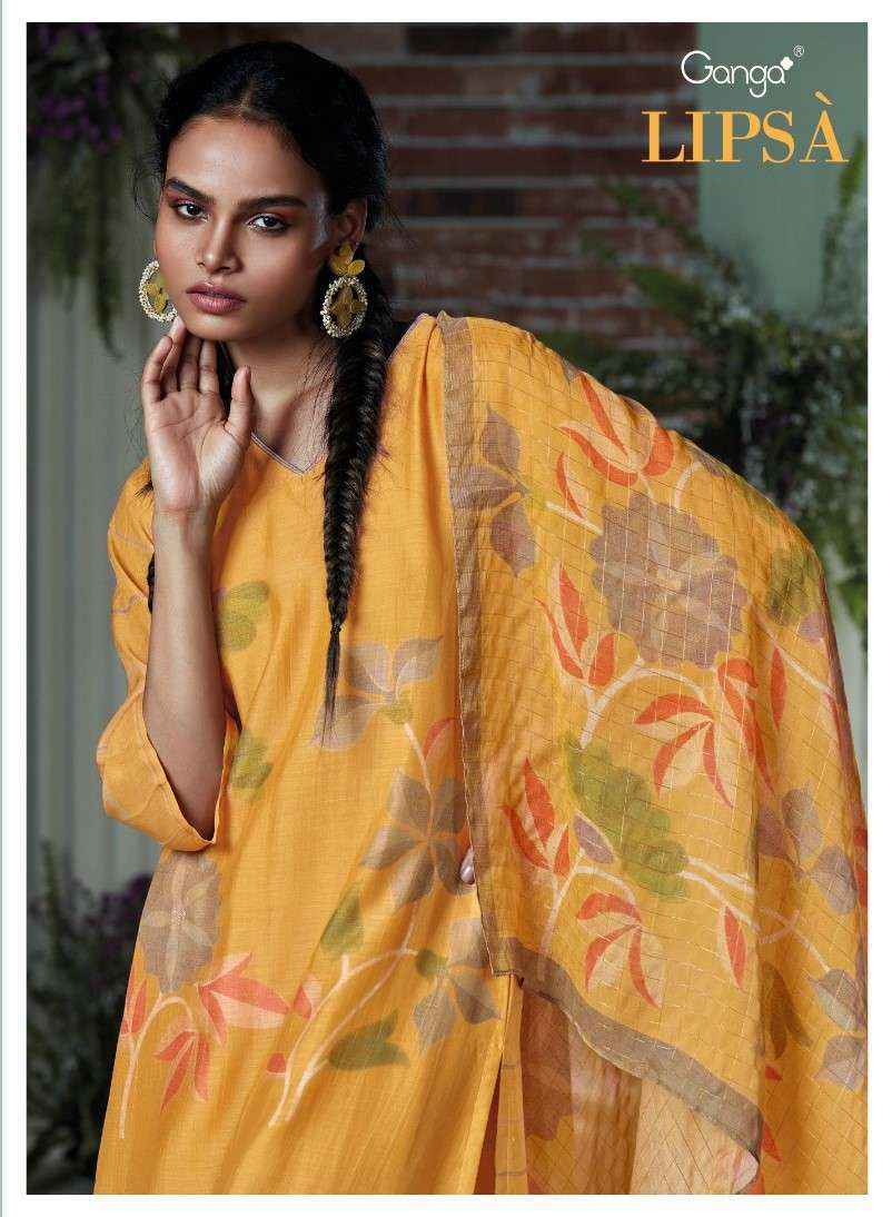 Ganga Fashion Lipsa Premium Bemberg Silk Dress Material (4 Pc Catalog)