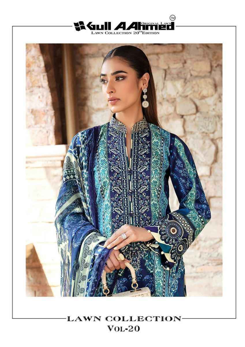 Gull Aahmed Lawn Collection Vol-20 Lawn Cotton Dress Material (6 pcs Catalogue)