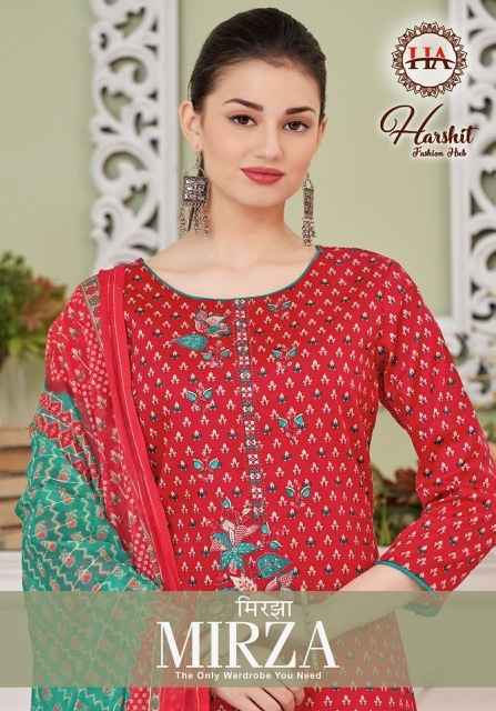 Harshit Fashion Hub Mirza Cotton Dress Material (6 pcs Catalogue)