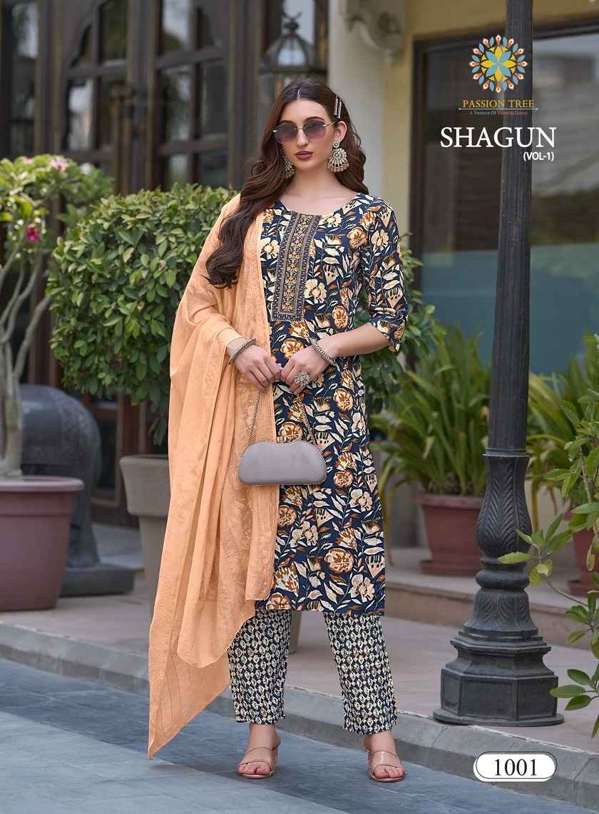 Passion Tree Shagun Vol-1 Rayon Readymade Suit (8 pcs Catalogue)