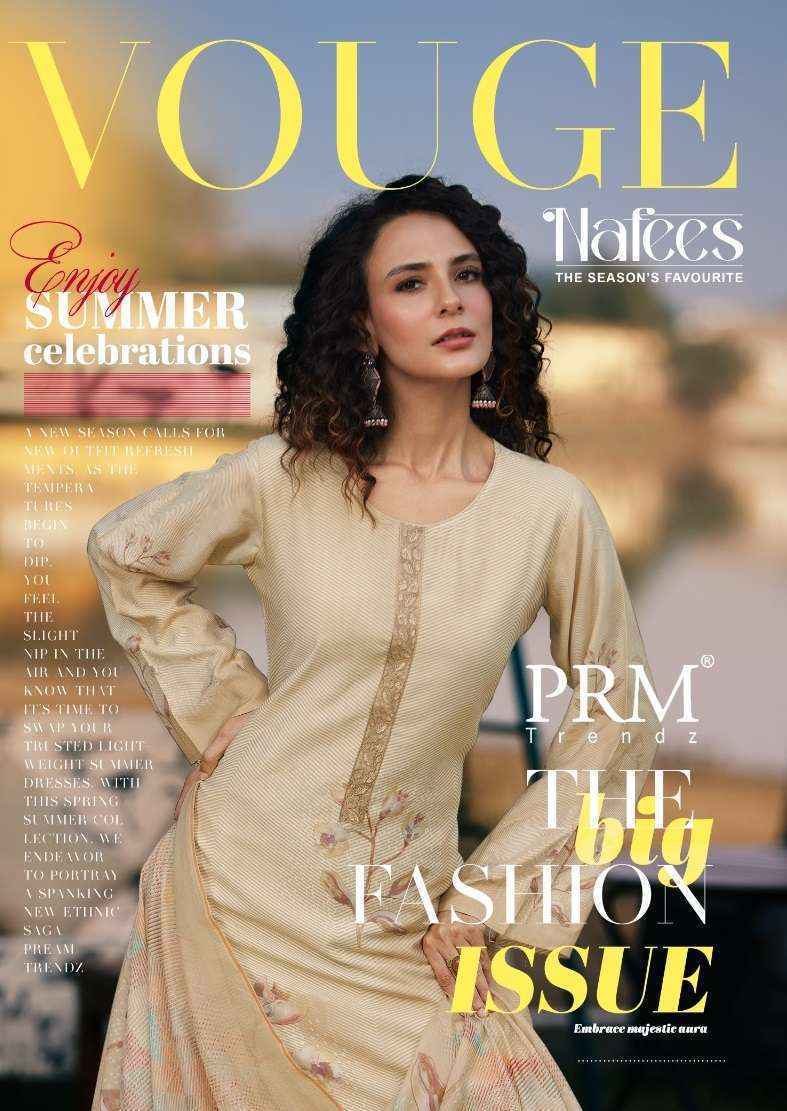 PRM Trendz Vouge Nafees Muslin Dress Material (8 pcs Catalogue)