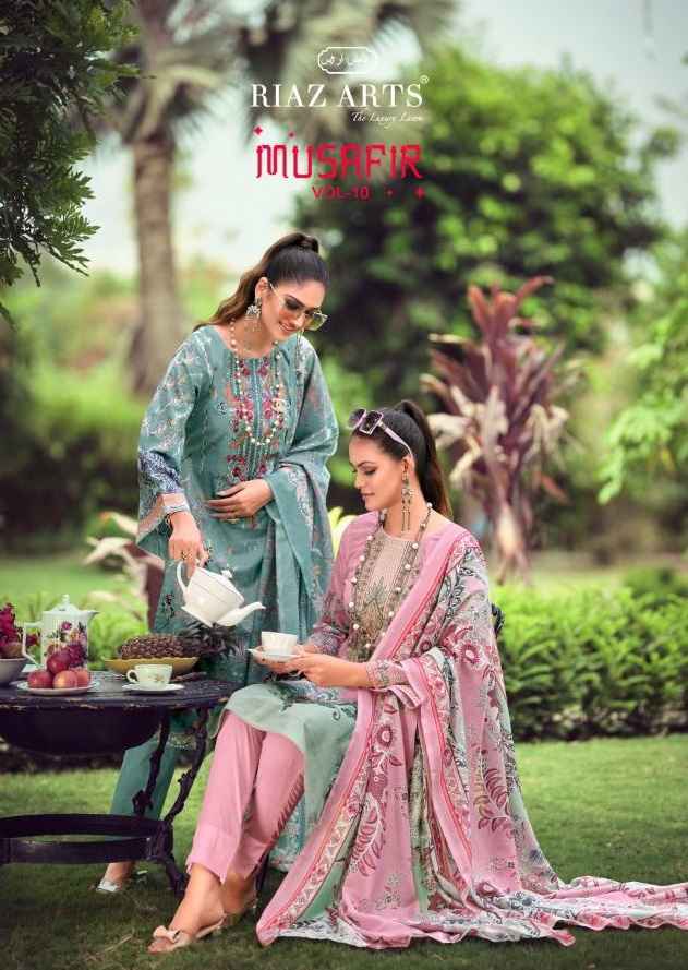 Riaz Arts Musafir Vol-10 Lawn Cotton Dress Material (8 pcs Catalogue)