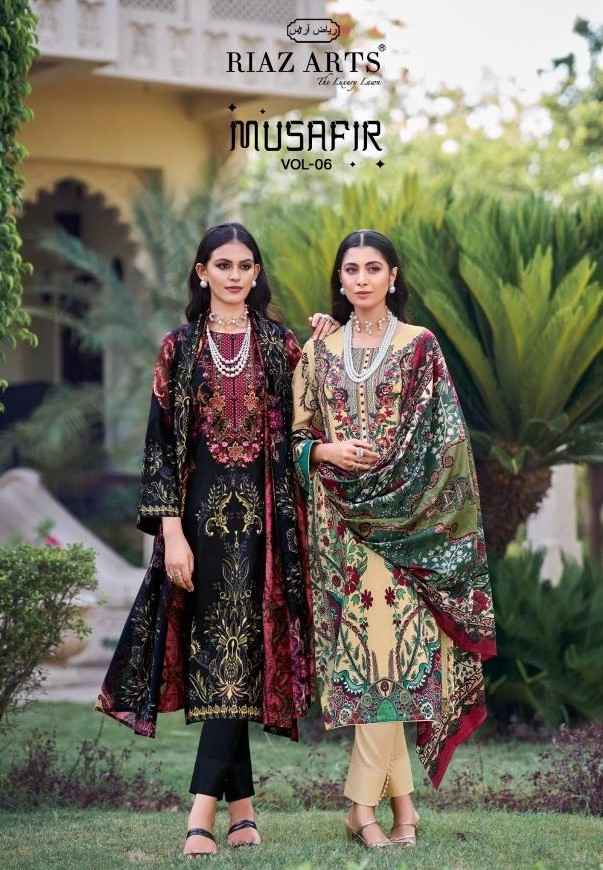 Riaz Arts Musafir Vol-6 Lawn Cotton Dress Material (9 pcs Catalogue)