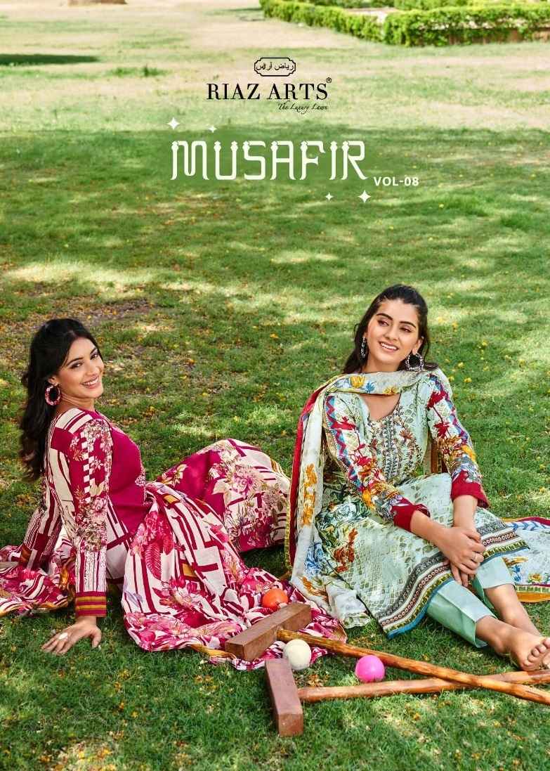 Riaz Arts Musafir Vol-8 Lawn Cotton Dress Material (6 pcs Catalogue)