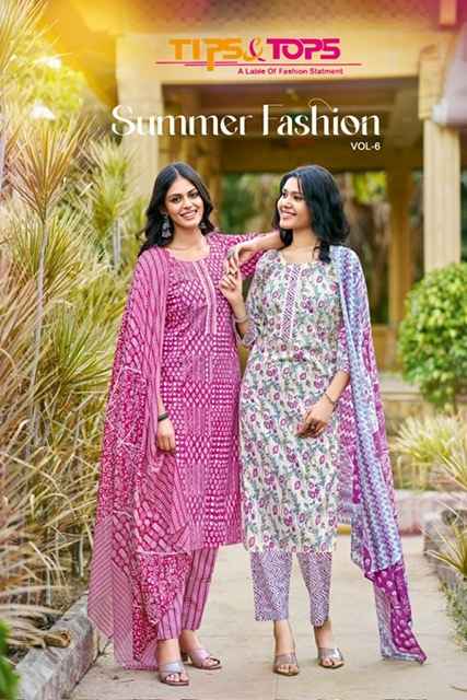 Tips & Tops Summer Fashion Vol-6 Cotton Readymade Suit (6 pcs Catalogue)