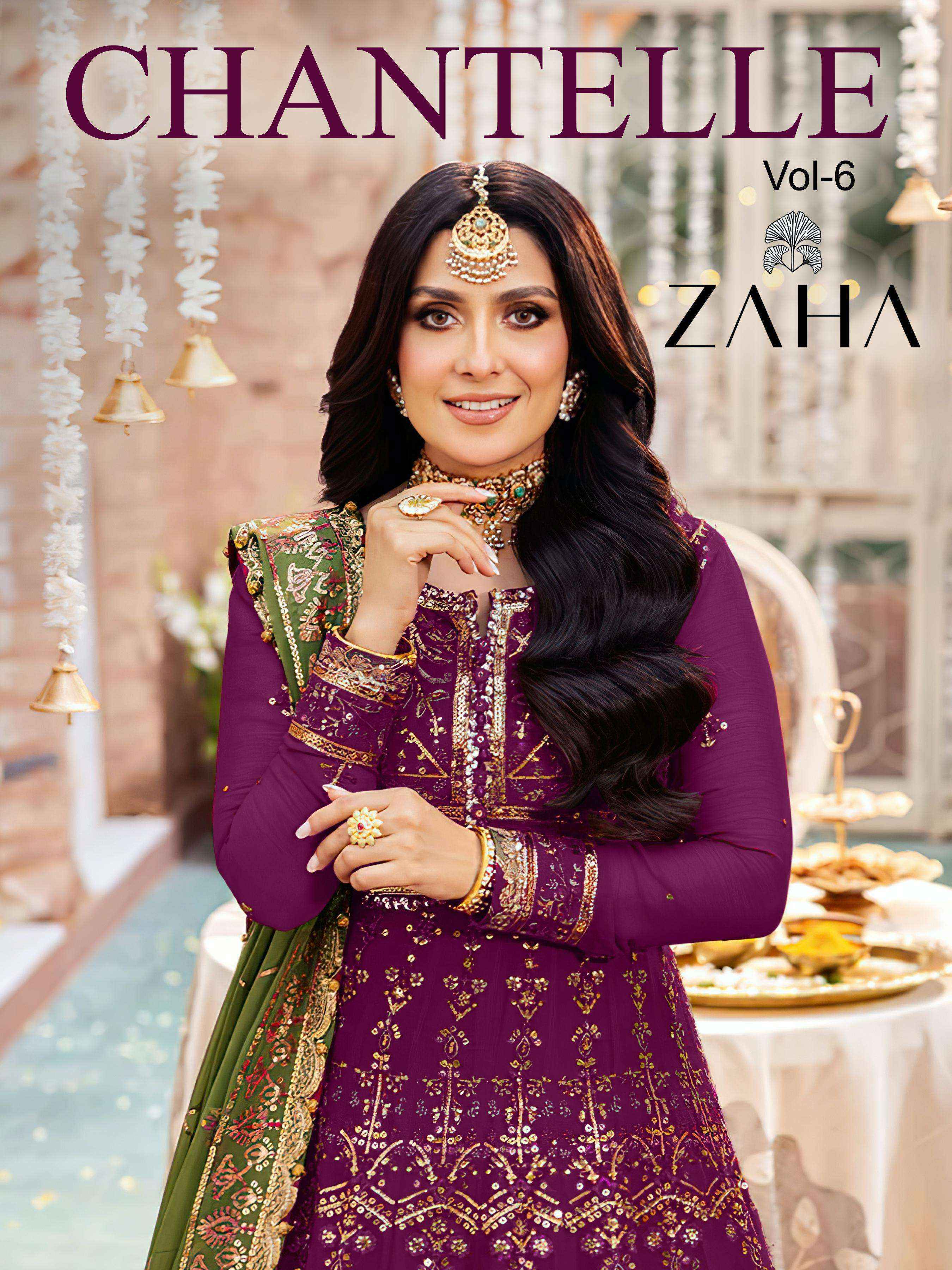 Zaha Chantelle Vol-6 Net Dress Material (2 pcs Catalogue)