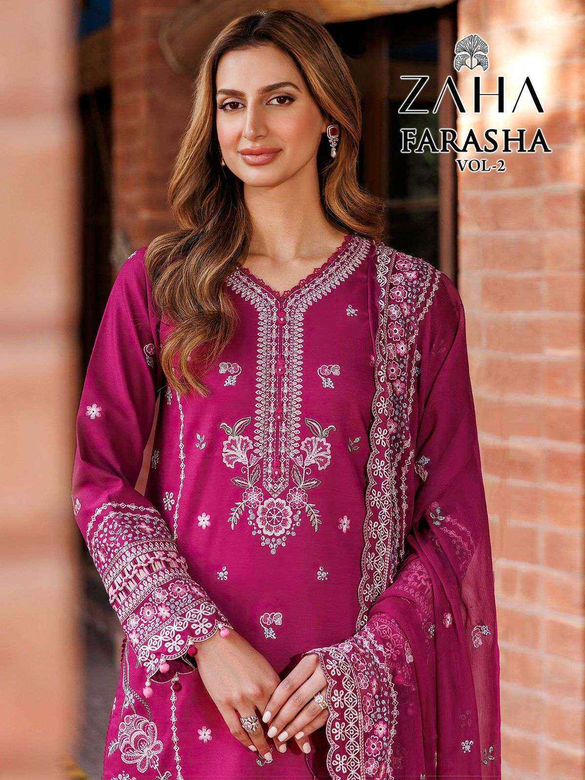 Zaha Farasha Vol-2 Cotton Dress Material (4 pcs Catalogue)