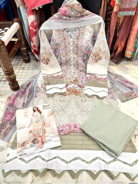 Cosmos Noor Digital Lawn  Collection 2024  Readymade Suit (8 Pc Catalog)