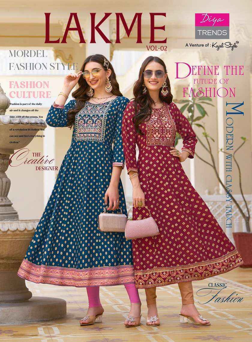 Diya Trends Lakme Vol-2 Rayon Kurti (8 pcs Catalogue)