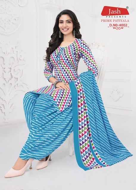 Jash Prime Patiyala Vol-4 Pure Cotton Readymade Suit (10 pcs Catalogue)