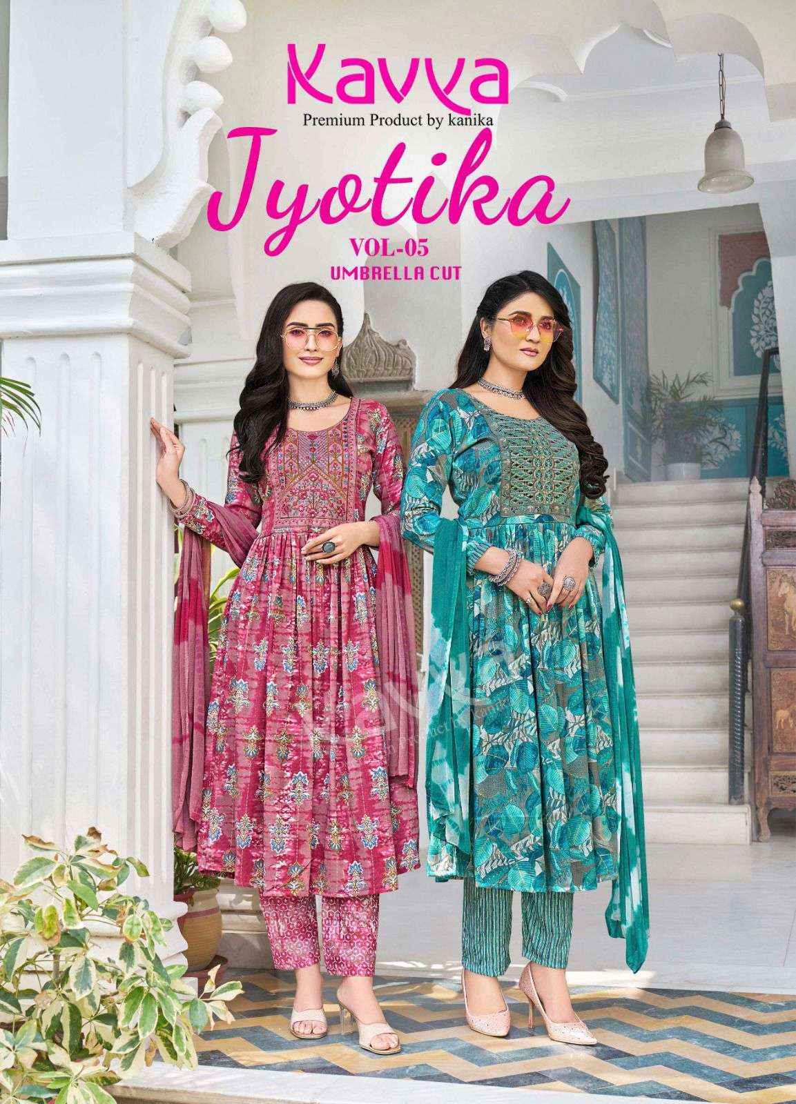 Kavya Jyotika Vol-5 Umbrella Cut  Capsule Readymade Suit (10 pcs Catalogue)