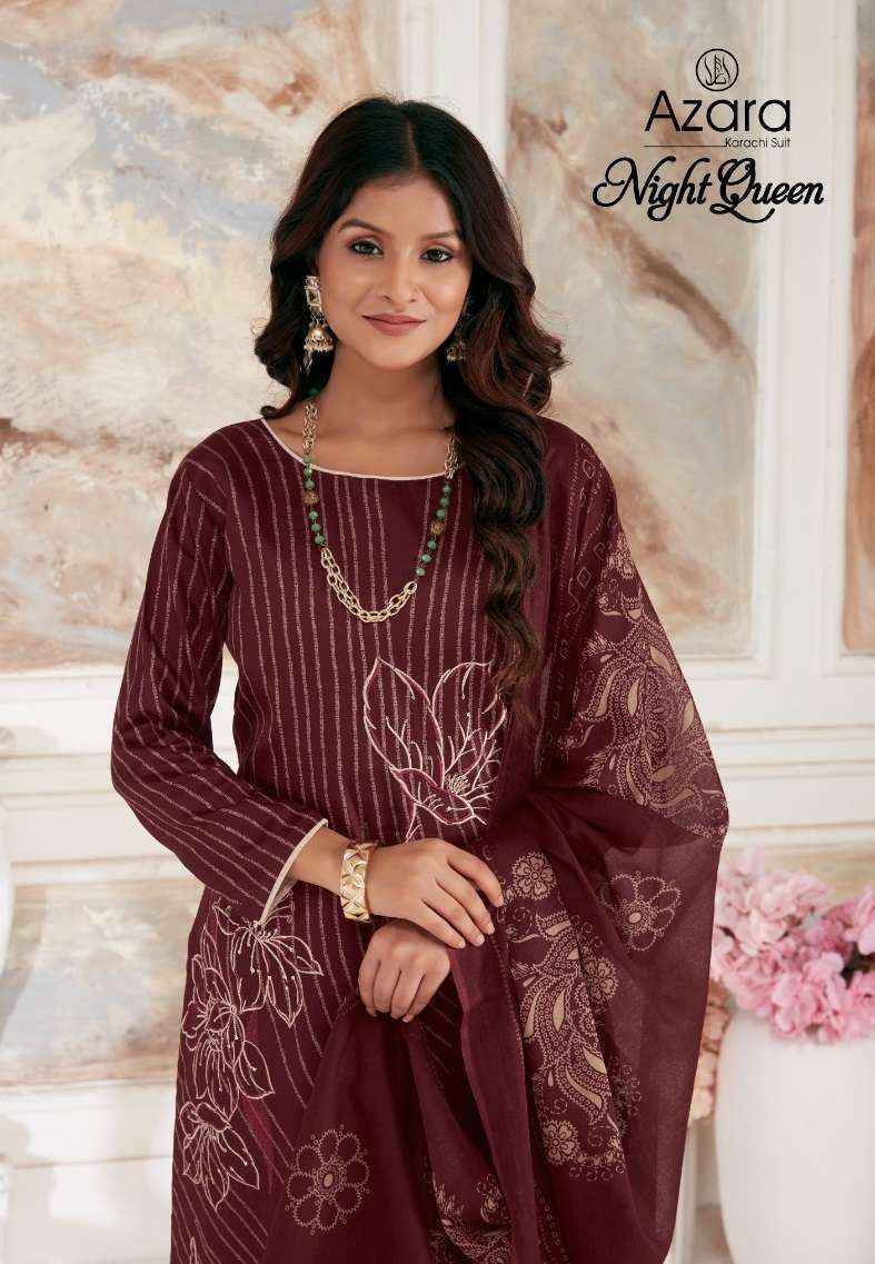 Radhika Fashion Azara Night Queen Jam Cotton Dress Material (4 pcs Catalogue)