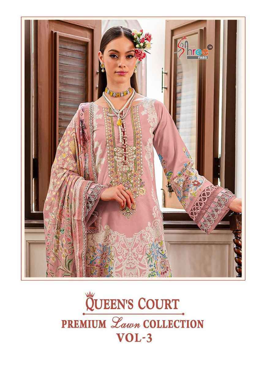 Shree Fabs Queens Court Premium Lawn Collection Vol-3 Cotton Dress Material (4 pcs Catalogue)