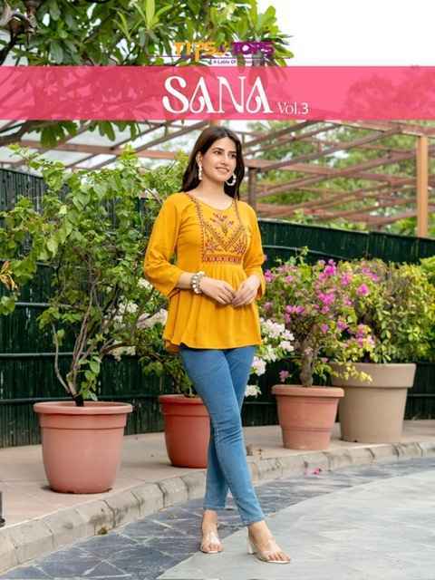 Tips & Tops Sana Vol-3 Rayon Kurti (8 pcs Catalogue)