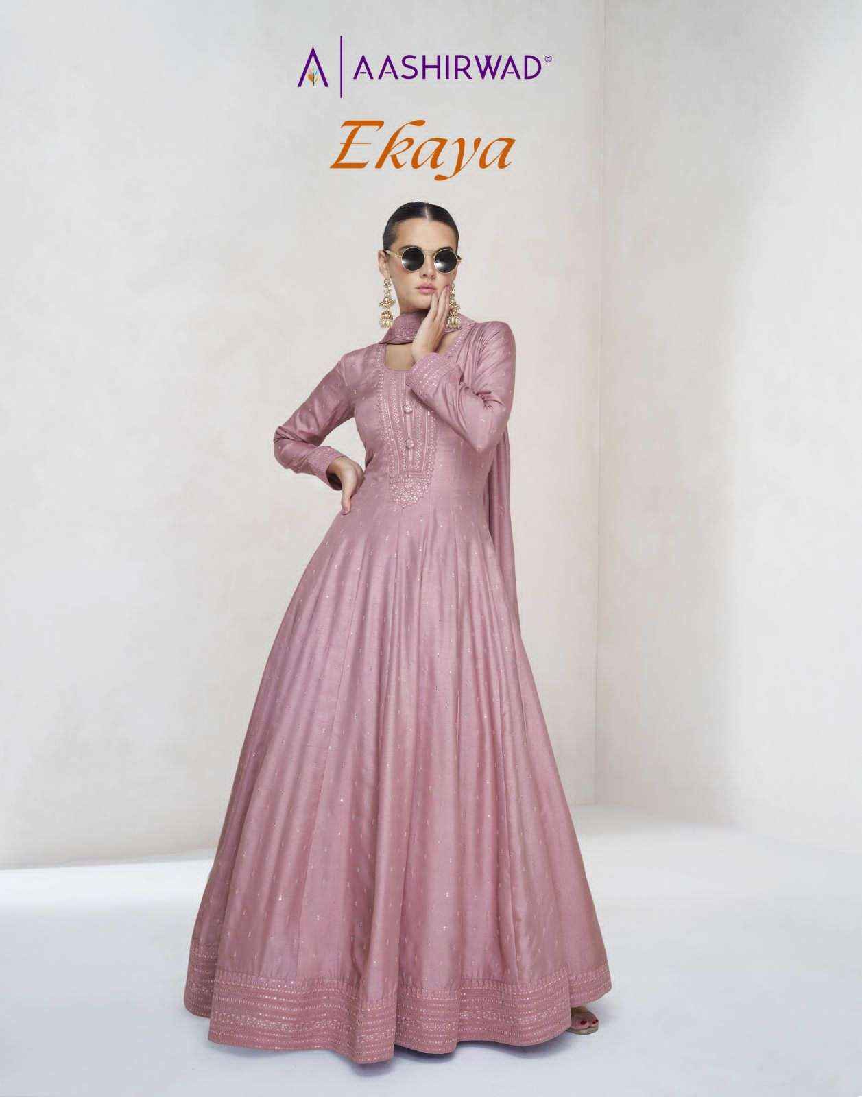 Aashirwad Creation Ekaya Silk Readymade Dress (5 pcs Catalogue)