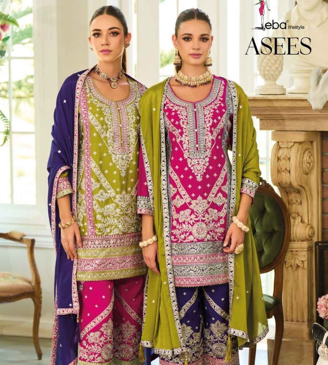 Eba Lifestyle Asees Chinon Readymade Dress (2 pcs Catalogue)