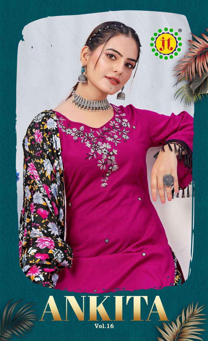 Jt Ankita Vol-16 Rayon Dress Material (5 pcs Catalogue)