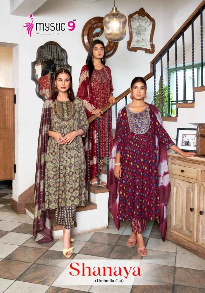 Mystic 9 Shanaya Vol-4 Rayon Readymade Suit (8 pcs Catalogue)