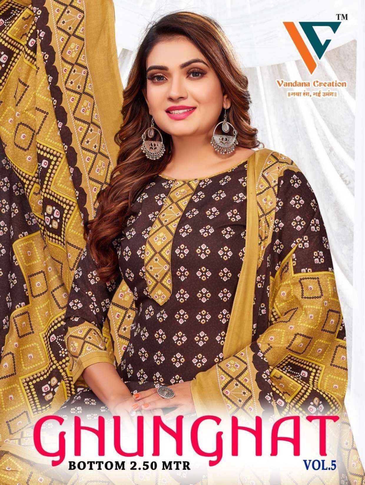 Vandana Creation Ghunghat Vol-5 Cotton Dress Material (8 pcs Catalogue)