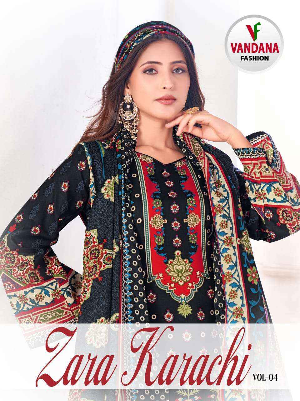 Vandana Fashion Zara Karachi Vol-4 Cotton Dress Material (10 pcs Catalogue)