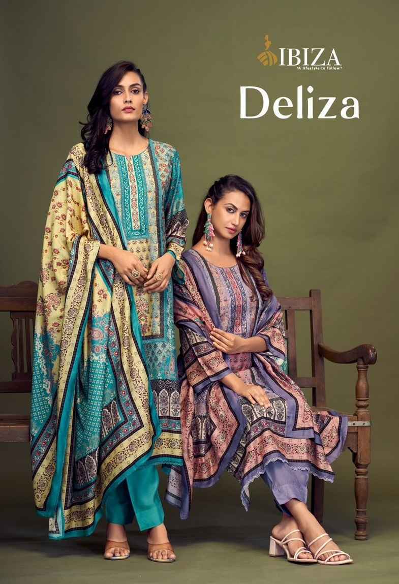 Ibiza Deliza Muslin Dress Material (4 pcs Catalogue)