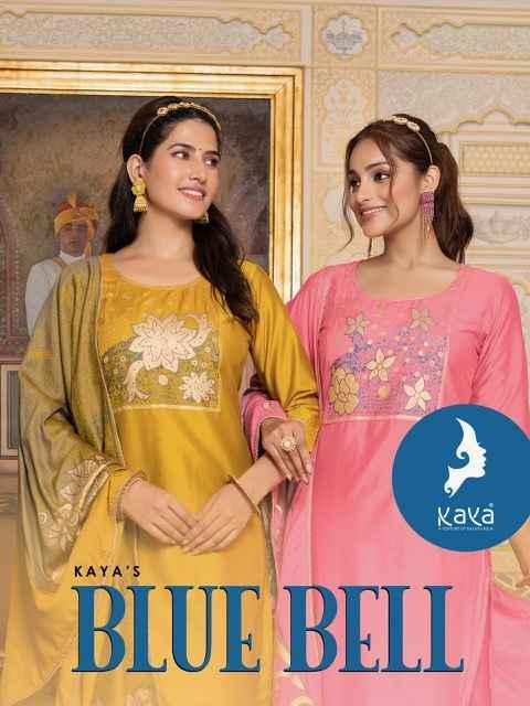 Kaya Blue Bell Viscose Chanderi Readymade Suit (6 pcs Catalogue)