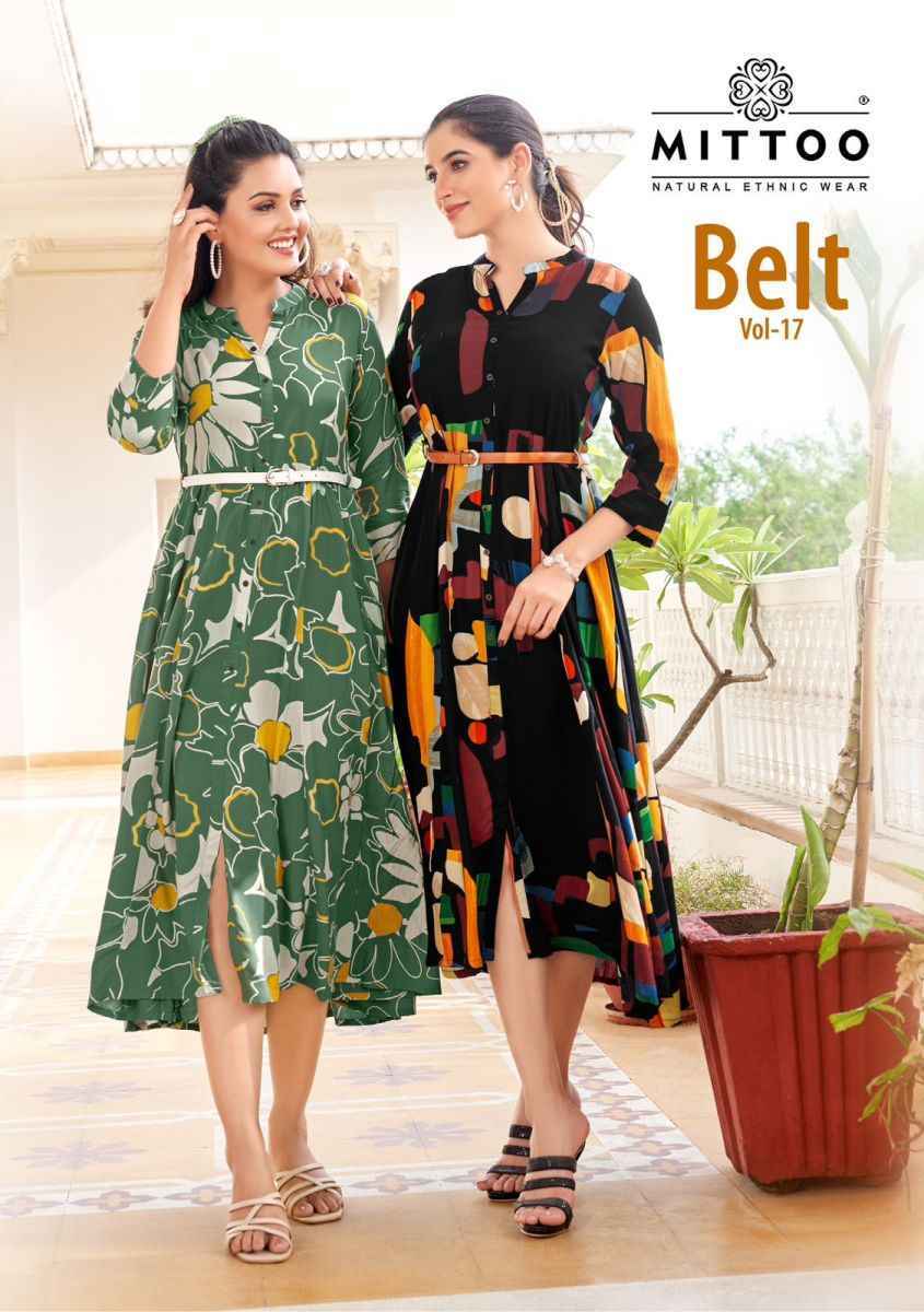 Mittoo Belt Vol-17 Rayon Kurti (6 pcs Catalogue)