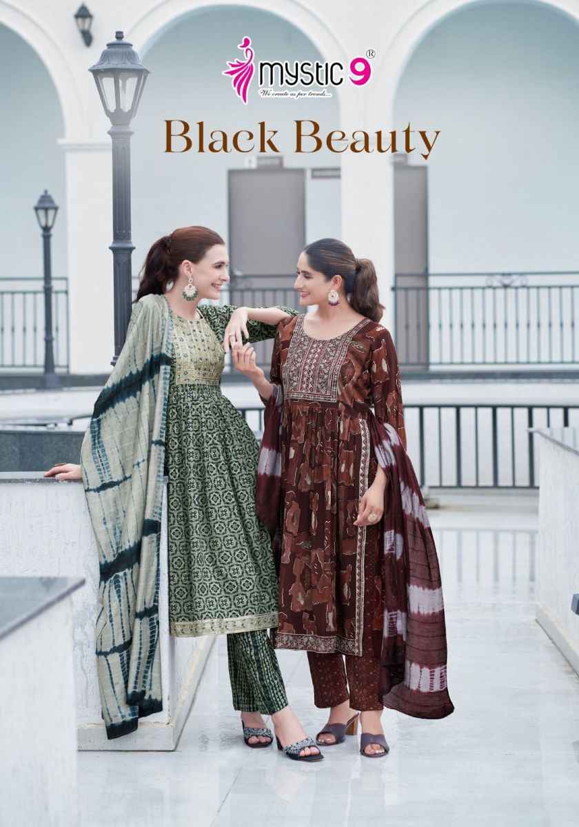 Mystic 9 Black & White Vol-2 Rayon Readymade Suit (8 pcs Catalogue)