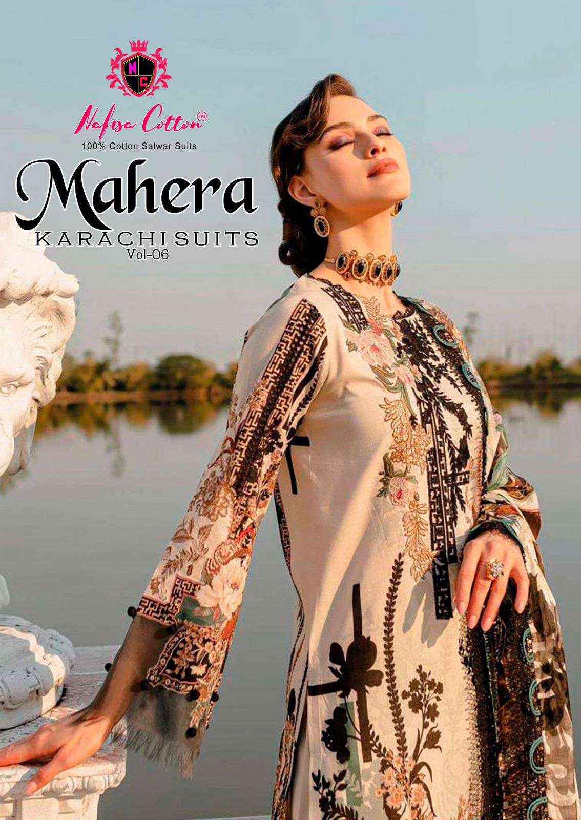 Nafisa Cotton Mahera Karachi Suits Vol-6 Cotton Dress Material (6 pcs Catalogue)