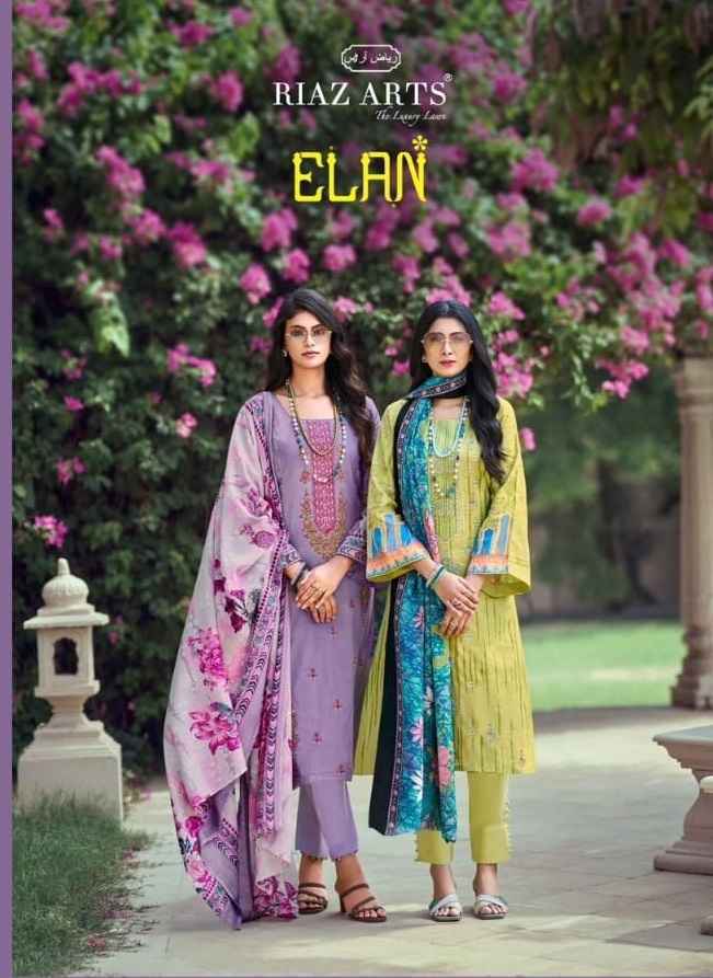 Riaz Arts Elan Karachi Lawn Dress Material (7 pcs Catalogue)