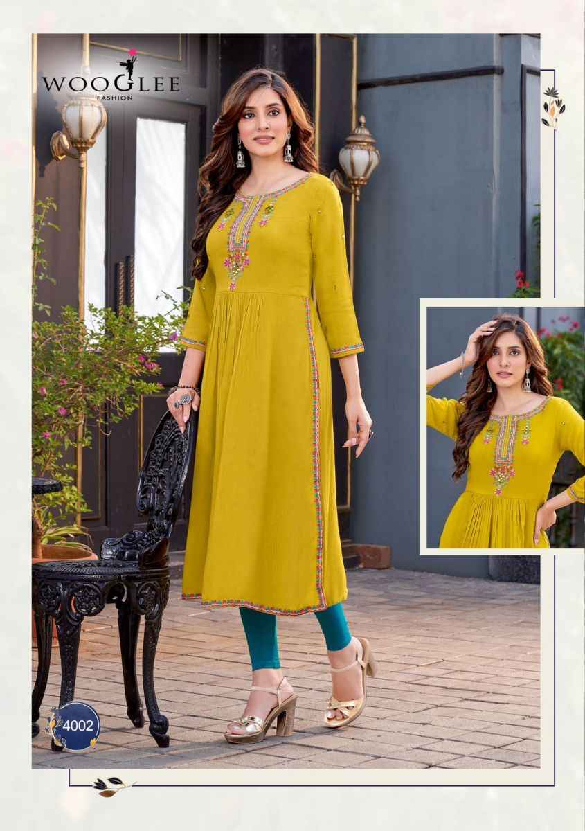 Wooglee Ananta Rayon Kurti (4 pcs Catalogue)