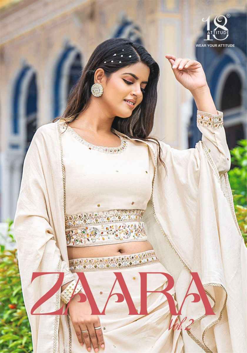 18 Attitude Zara Vol-2 Vichitra Silk Readymade Dress (5 pcs Catalogue)