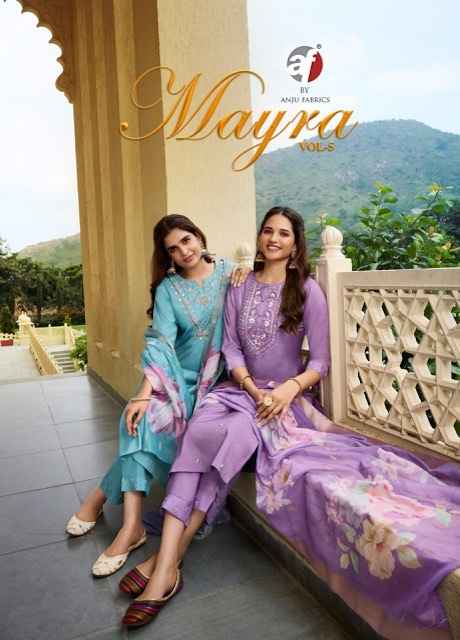 Anju Fabrics Mayra Vol-5 Blended Shimmer Readymade Suit (6 pcs Catalogue)