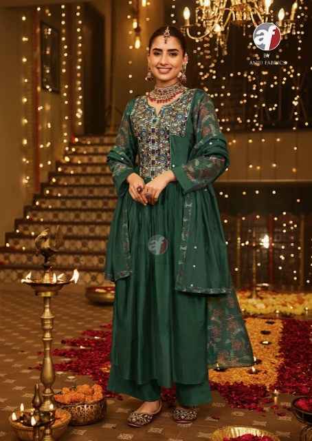 Anju Fabrics Shubh Avsar Viscose Anarkali Flair Readymade Suit (5 pcs Catalogue)