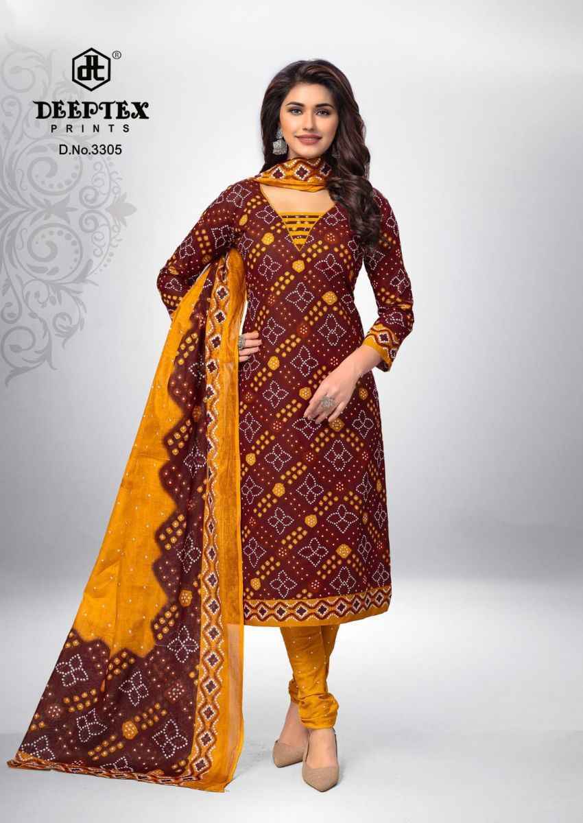 Deeptex Classic Chunari Vol-33 Bandhni Cotton Dress Material (10 pcs Catalogue)