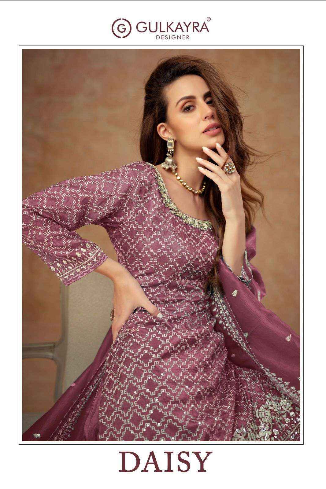 Gulkayra Designer Daisy Readymade Silk Dress (3 pcs Catalogue)