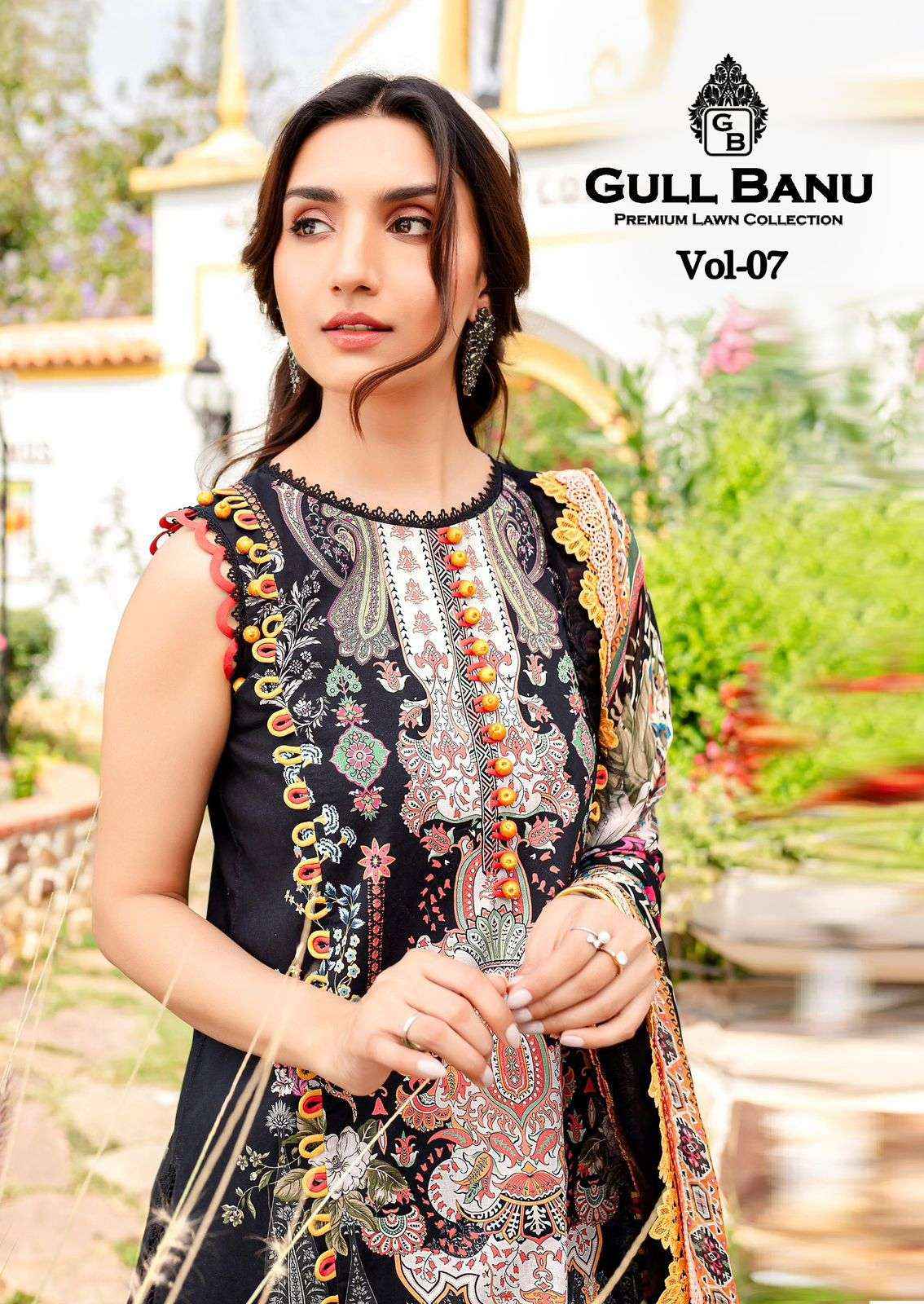 Gull Aahmed Gull Banu Vol-7 Lawn Cotton Dress Material (6 pcs Catalogue)