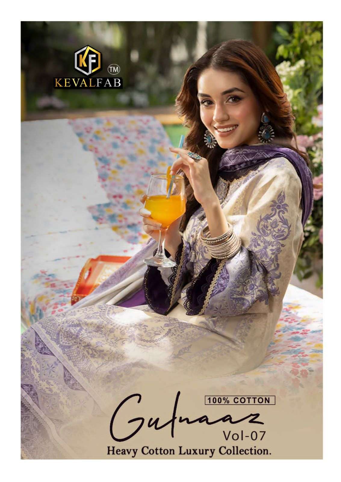 Keval Fab Gulnaaz Vol-7 Lawn Cotton Dress Material (6 pcs Catalogue)