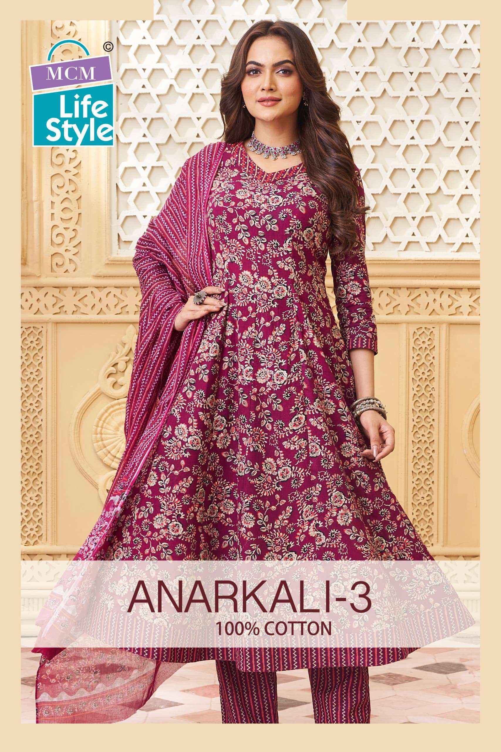 MCM Lifestyle Anarkali Vol-3 Cotton Readymade Suit (10 pcs Catalogue)