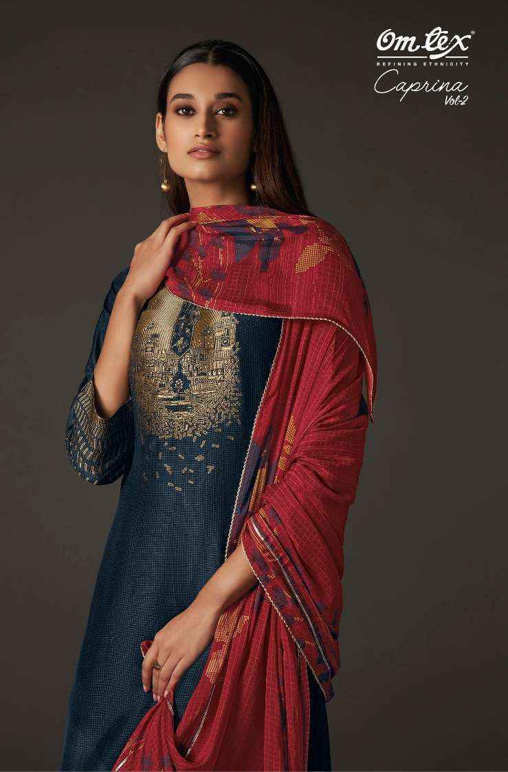 Omtex Caprina Vol-2 Silk Jacquard Dress Material (4 pcs Catalogue)