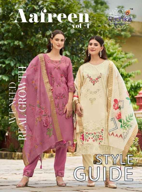 Radhika Lifestyle Aafreen Vol-1 Roman Schimmer Silk Readymade Suit (6 pcs Catalogue)