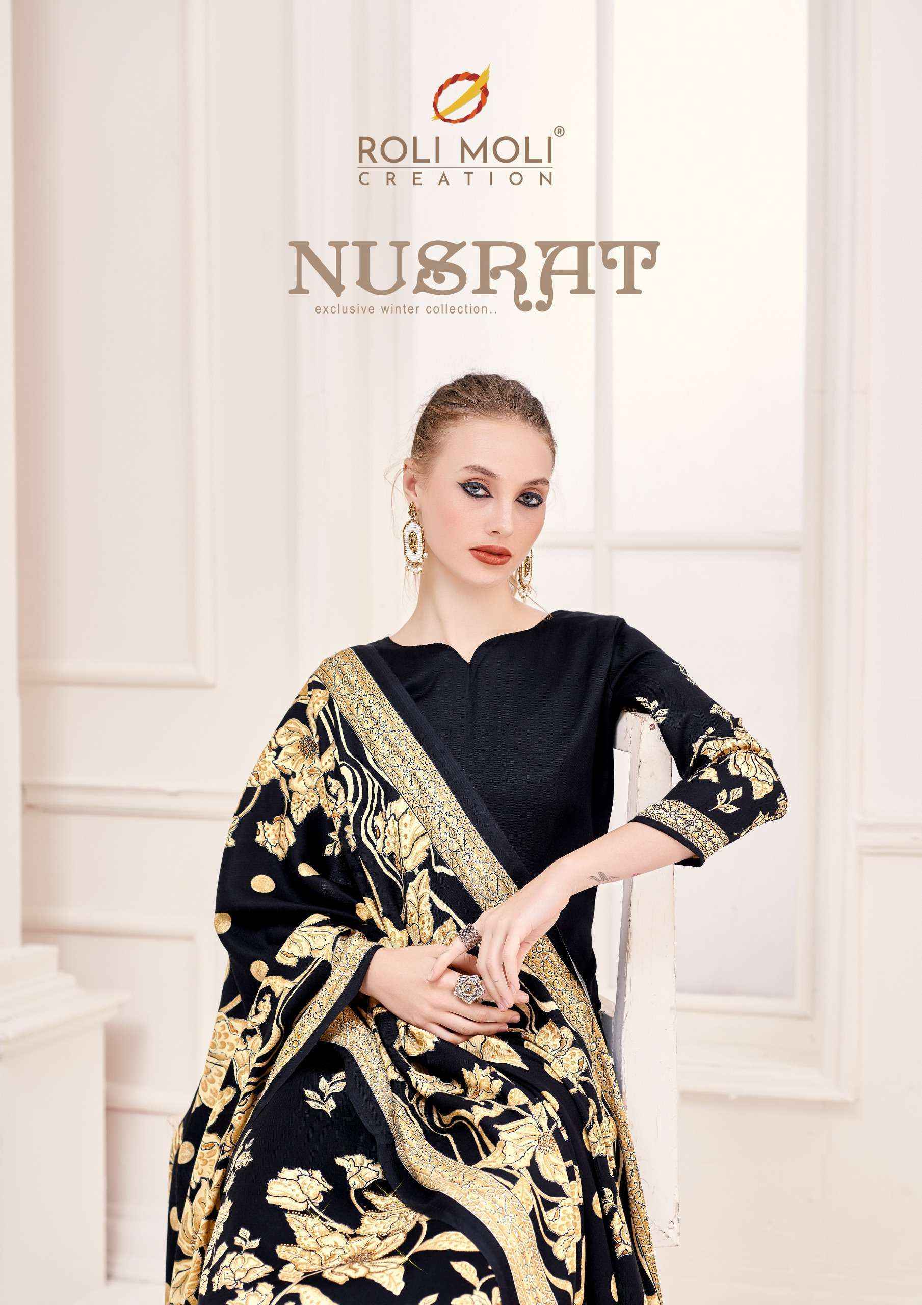 Roli Moli Nusrat Pashmina Dress Material (8 pcs Catalogue)