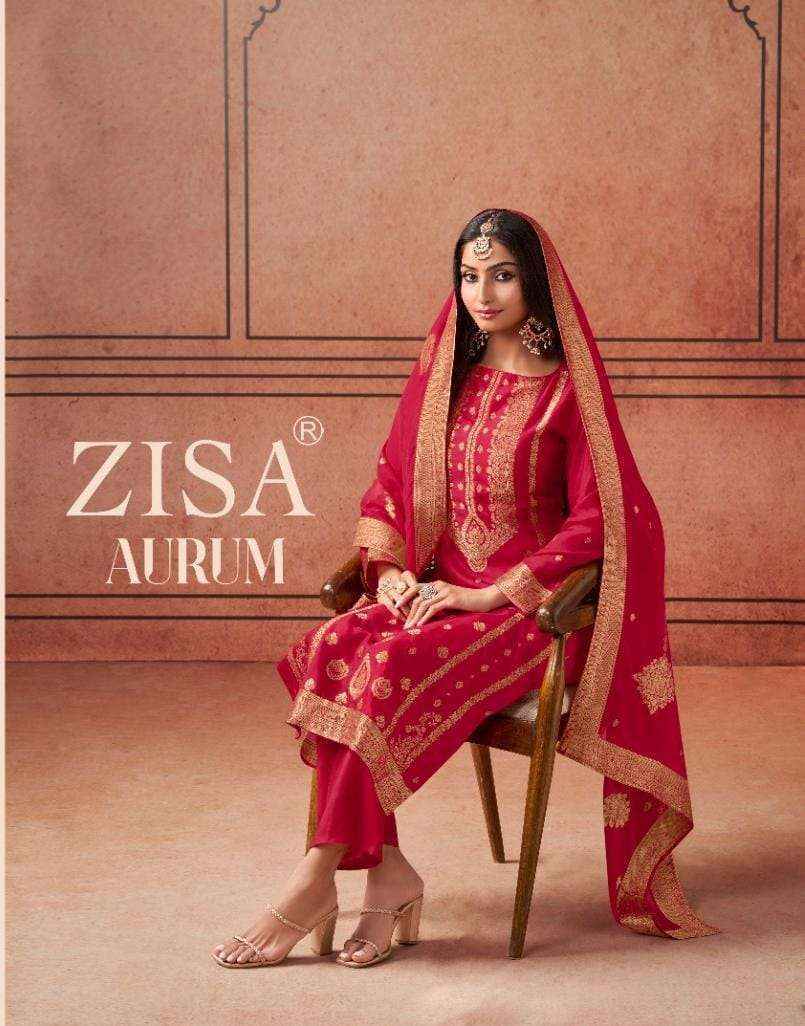 Zisa Aurum Silk Jacquard Dress Material (5 pcs Catalogue)