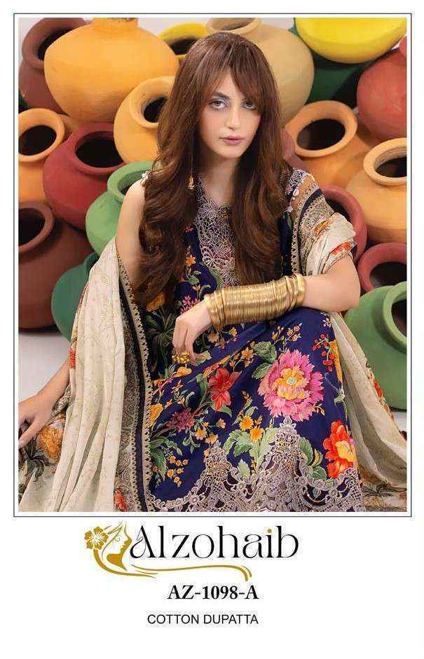 Al Zohaib Az-1098 Cotton Dress Material (3 pcs Catalogue)